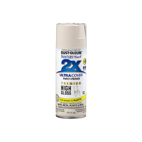ספריי צבע 2X לבן חול מבריק