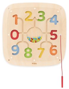 לוח משחק ופעילות מעץ לתלייה - מבוך מספרים
