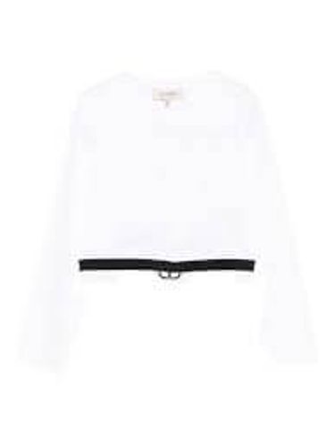 Cropped T-shirt with Oval T logo