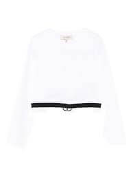 Cropped T-shirt with Oval T logo