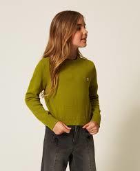 Crew neck jumper with Oval T