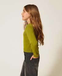 Crew neck jumper with Oval T