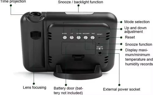 שעון מעורר דיגיטלי מקרין לתקרה ALARM CLOCK 8190