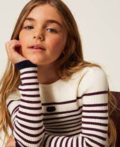 Striped turtleneck jumper