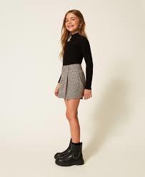 Rib knit turtleneck jumper with Oval T