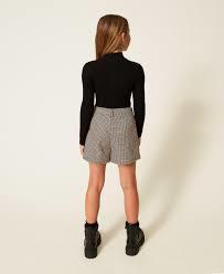 Rib knit turtleneck jumper with Oval T