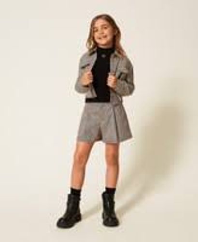 Rib knit turtleneck jumper with Oval T