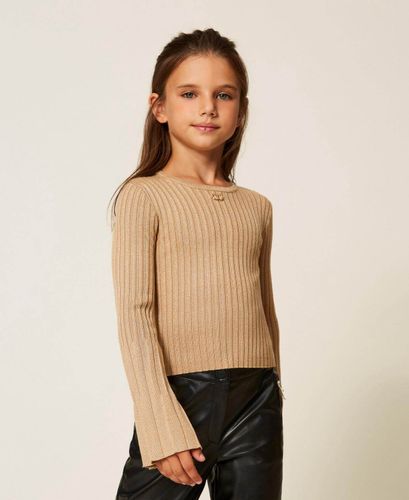 Pleated jumper with lurex
