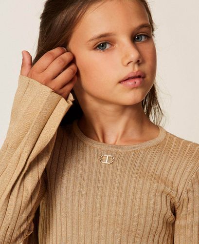 Pleated jumper with lurex