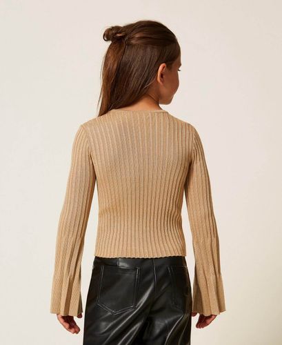 Pleated jumper with lurex