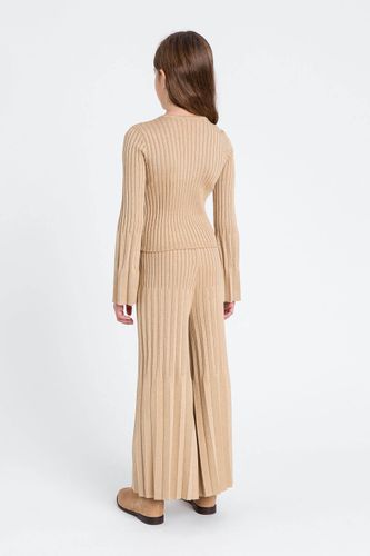 Pleated jumper with lurex