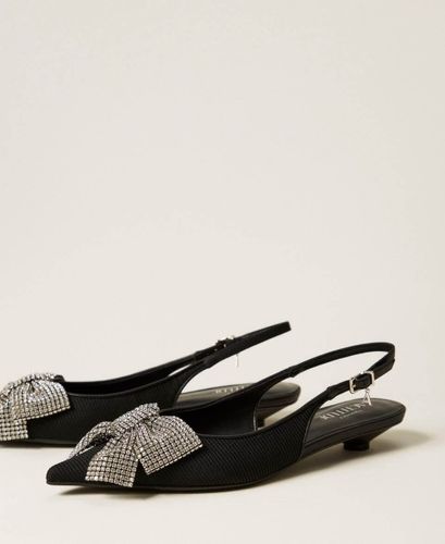 Slingbacks with rhinestone bow