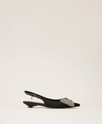 Slingbacks with rhinestone bow