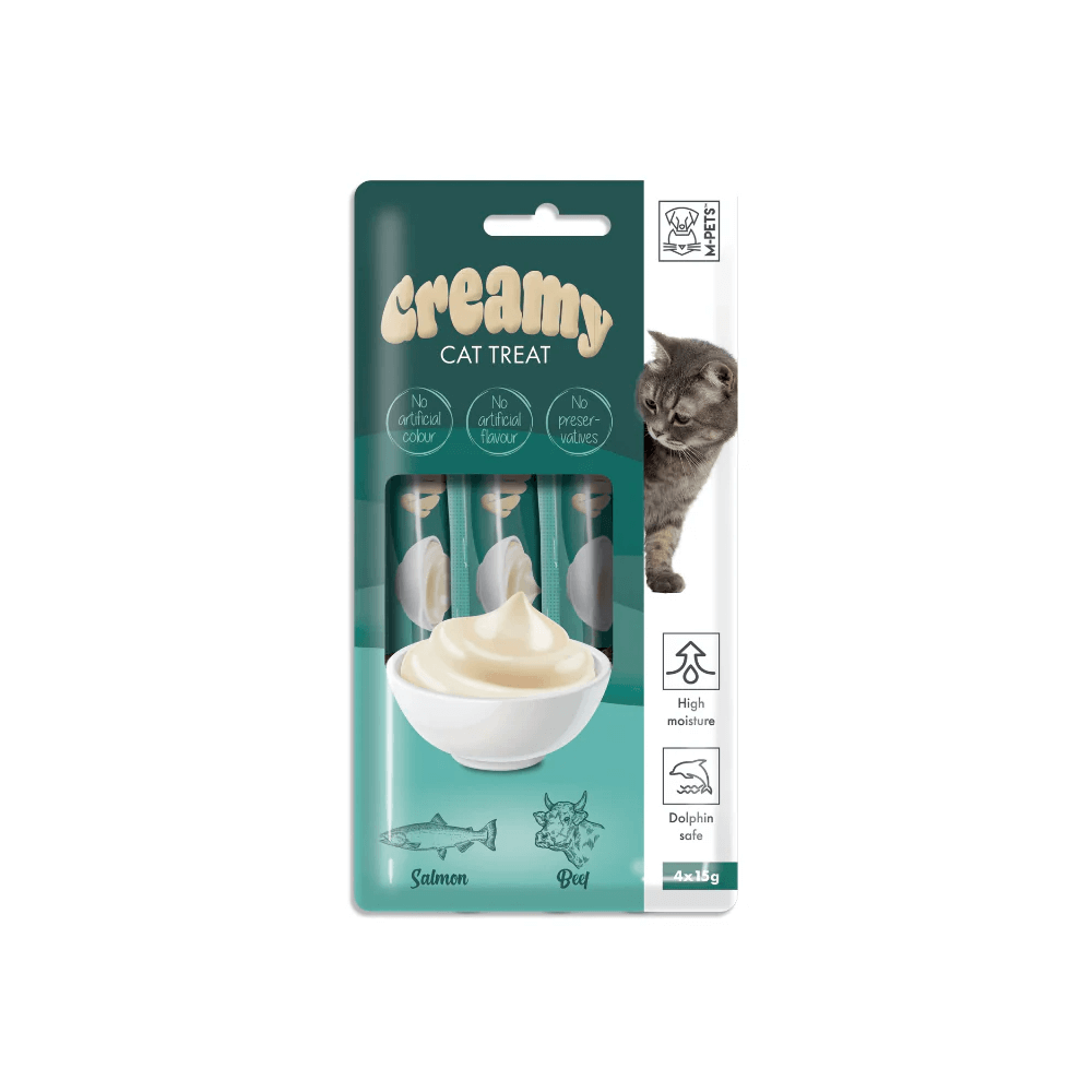 אמ פטס M-Pets חטיף שלוקים לחתול סלמון ובקר 4 יחידות