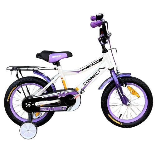 אופניים לילדים קונקט 16 אינץ' עם גלגלי עזר לגילאי 4-5 - סגול