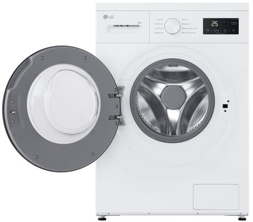  מכונת כביסה 8 ק''ג LG F84N15WHS עם אדים ומנוע Direct Drive