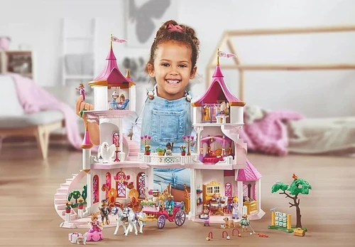 משחק פליימוביל ארמון עם זוג מלכותי ושני כסאות מלכות לגילאי 4+