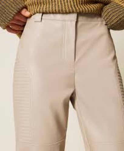 Faux leather biker trousers