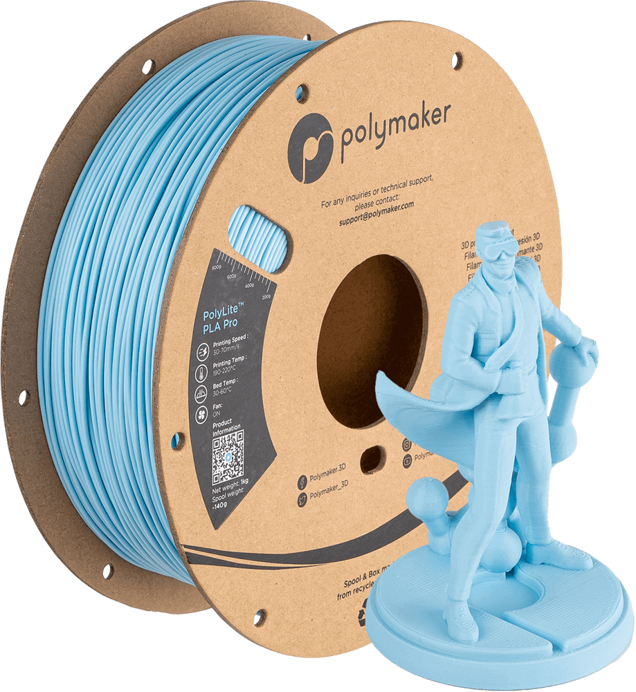פילמנט תכלת 1 ק"ג 1.75 מ"מ - PolyLite PLA Pro Light Blue