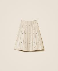 Midi skirt with handmade embroideries