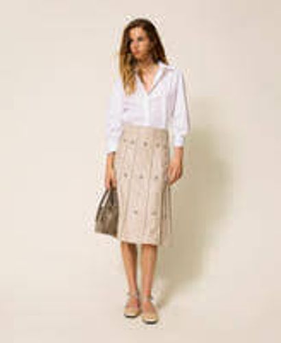 Midi skirt with handmade embroideries