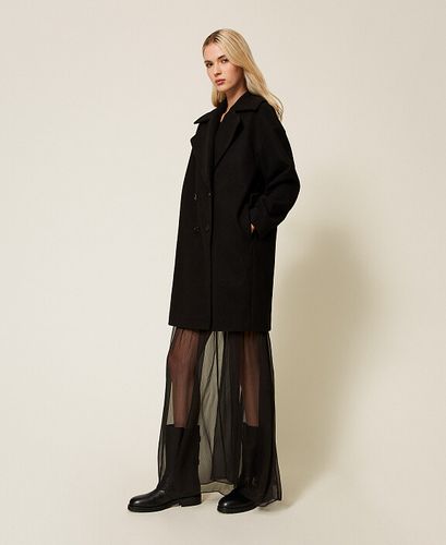 Double-breasted wool cloth coat