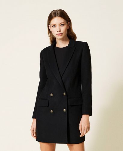Double-breasted wool cloth coat