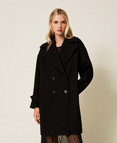 Double-breasted wool cloth coat
