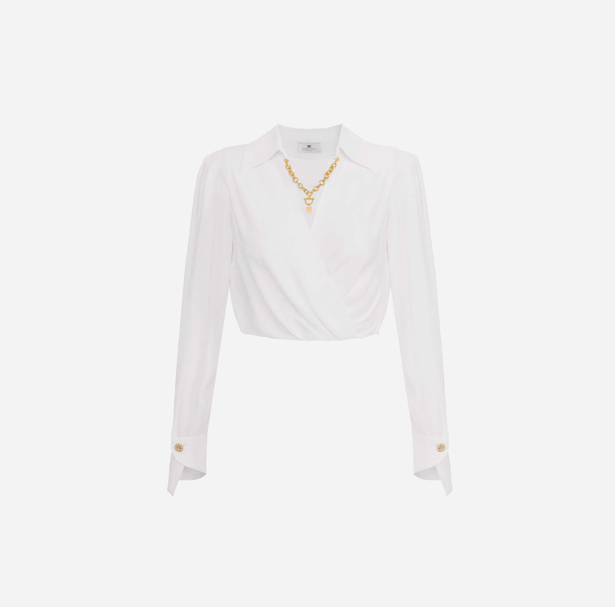 Blouse in georgette fabric with jewel detail