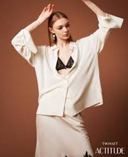 Oversized recycled crêpe de Chine shirt