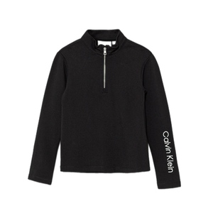 חולצה CALVIN KLEIN מידות 4-16 לילדים בגוון שחור עם רוכסן