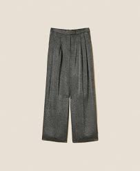 Palazzo trousers with laminated print