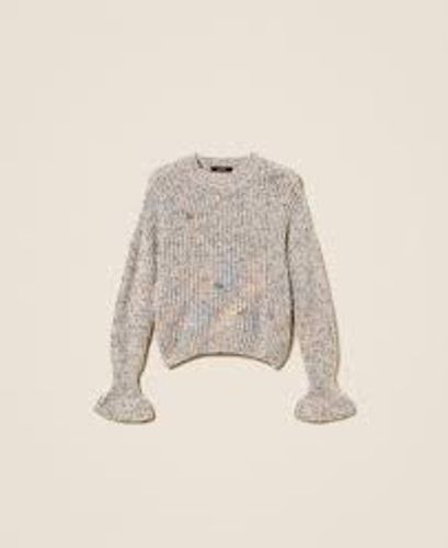 Multicolour jumper with ruffles