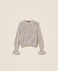 Multicolour jumper with ruffles