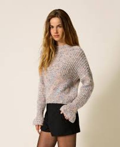 Multicolour jumper with ruffles