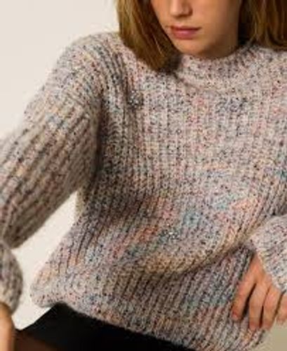 Multicolour jumper with ruffles