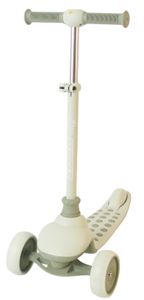 קורקינט ילדים סקיפר SKIPPER מתקפל 3 גלגלים מאירים וכידון מתכונן - ירוק