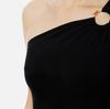 Viscose one-shoulder top with ring