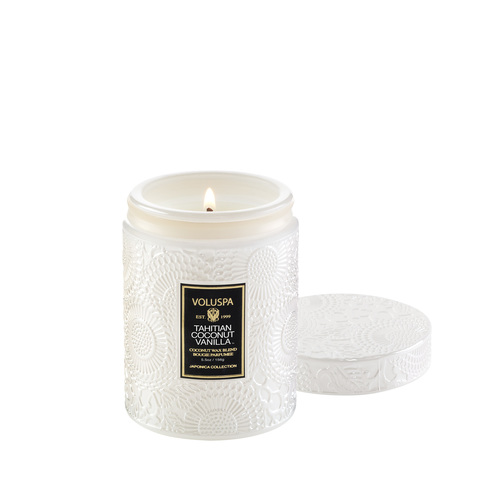 נר ריחני בצנצנת זכוכית 156 גרם - Tahitian Coconut Vanilla