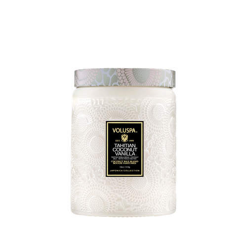 נר ריחני בצנצנת זכוכית 510 גרם - Tahitian Coconut Vanilla