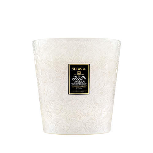 נר גדול 3 פתיליות‏ 1070 גרם - Tahitian Coconut Vanilla