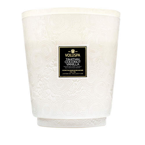 נר ריחני במיכל זכוכית ענק 3.5 קילו - Tahitian Coconut Vanilla