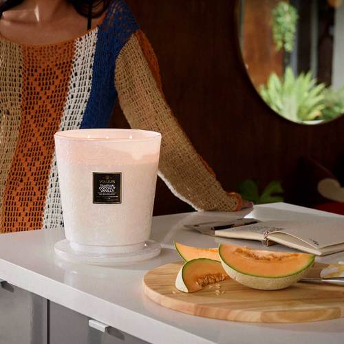 נר ריחני במיכל זכוכית ענק 3.5 קילו - Tahitian Coconut Vanilla