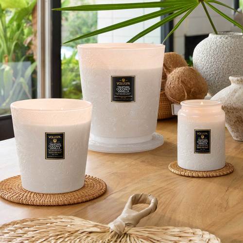 נר ריחני במיכל זכוכית ענק 3.5 קילו - Tahitian Coconut Vanilla