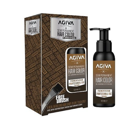 צבע לשיער חצי קבוע Agiva Semi Permanent Hair Color- Brown 125ml אגיבה