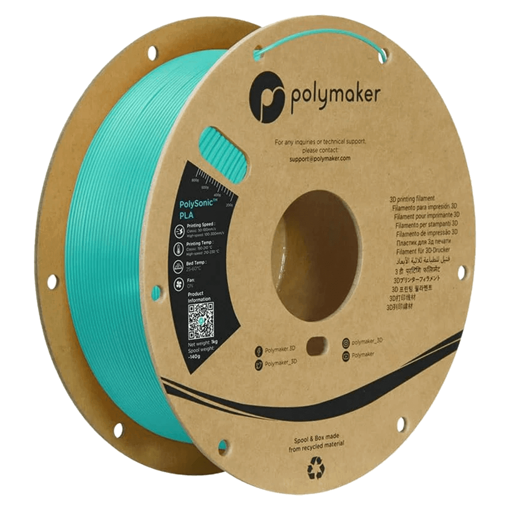 פילמנט טורקיז להדפסה מהירה 1 ק"ג 1.75 מ"מ -  PolySonic PLA Teal