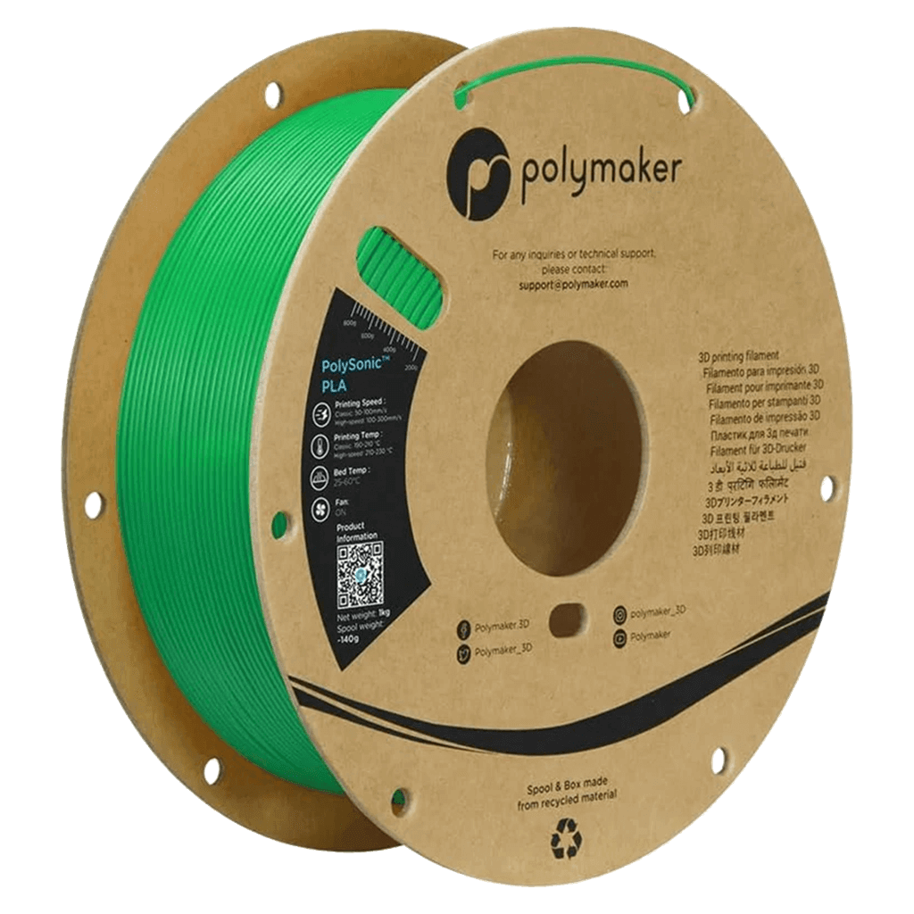 פילמנט ירוק להדפסה מהירה 1 ק"ג 1.75 מ"מ -  PolySonic PLA Green