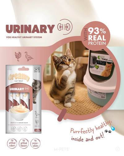 אמ פטס M-Pets חטיף שלוקים לחתול יורינרי ברווז ועוף 4 יחידות