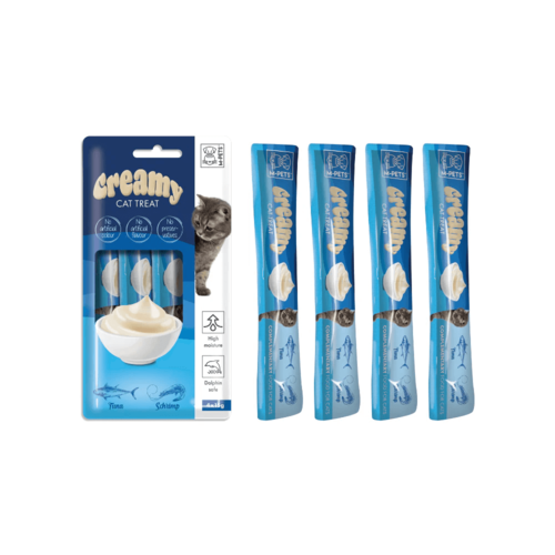אמ פטס M-Pets חטיף שלוקים לחתול טונה ושרימפס 4 יחידות
