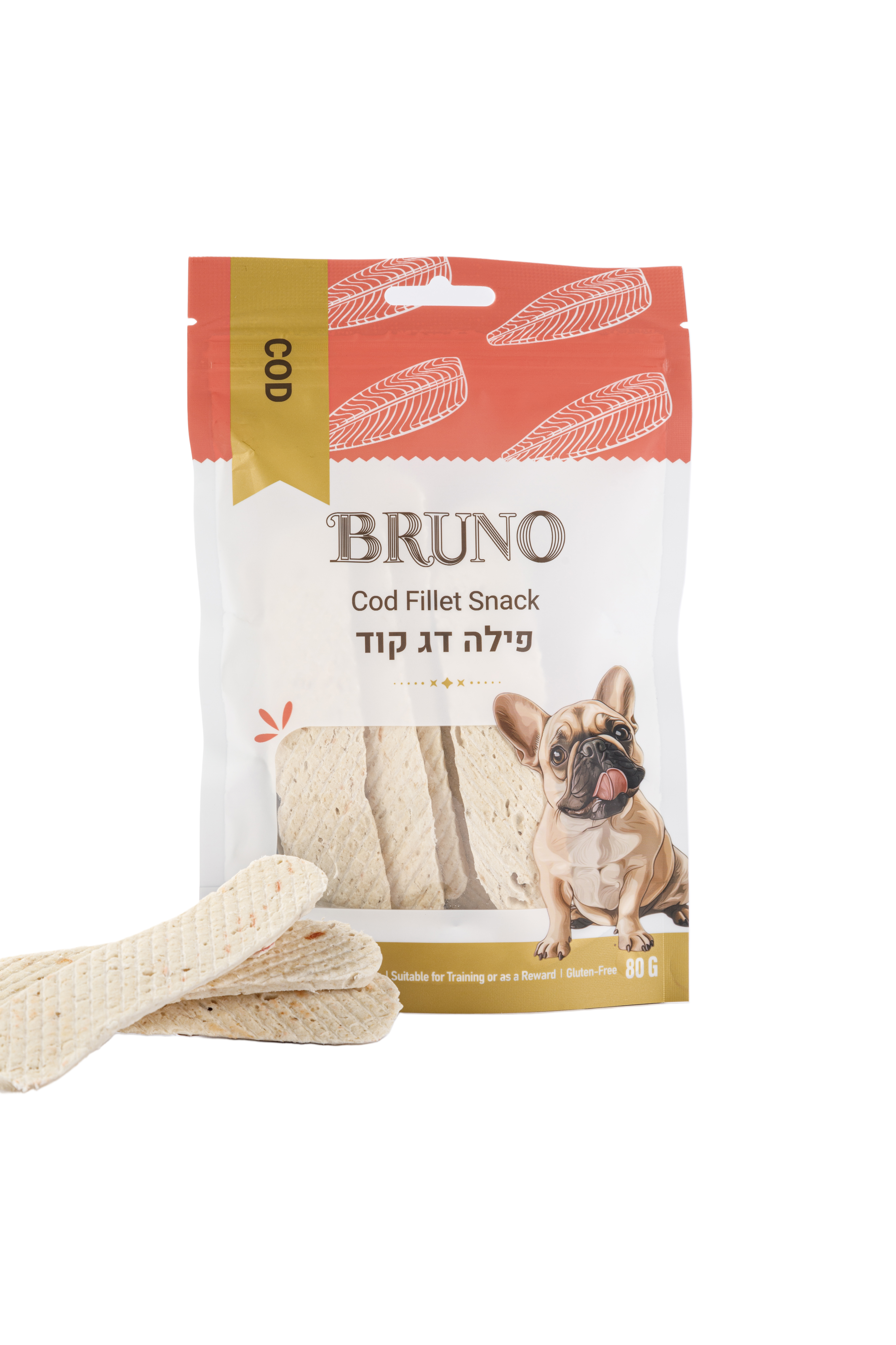 חטיף לכלב ברונו פילה דג קוד 80 גרם Bruno
